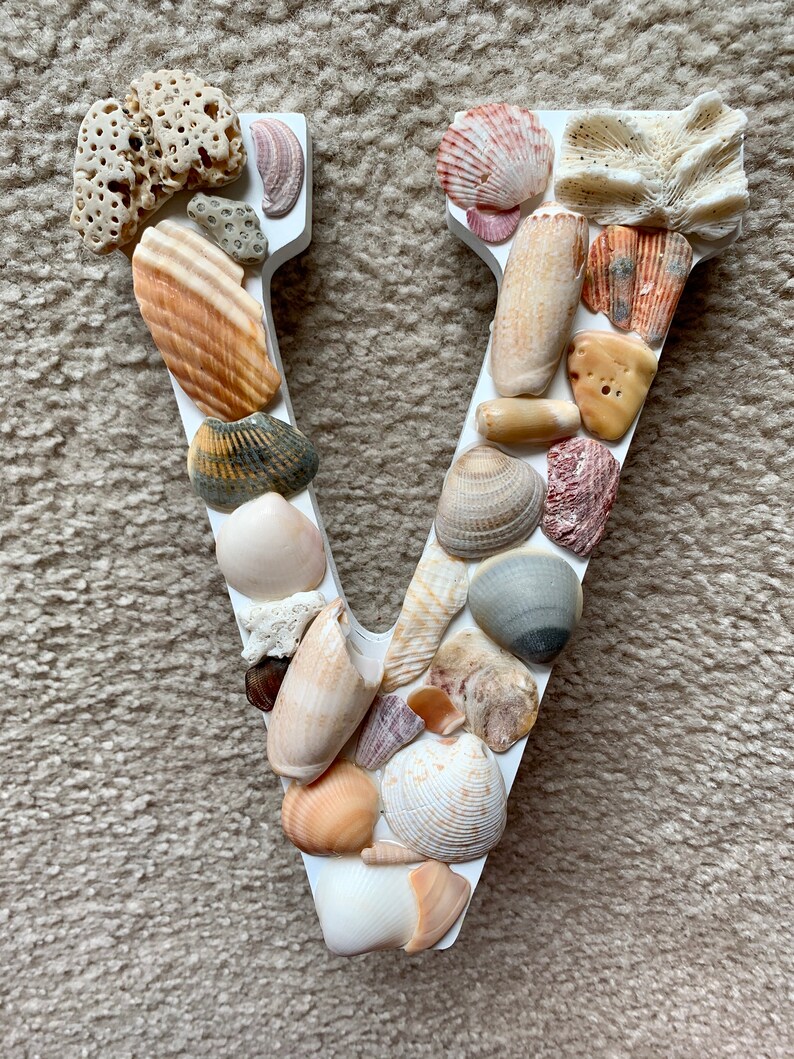 Coquillage 4 Lettres Coquillage décorés Lettres en bois | Etsy