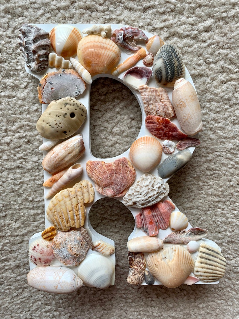 Coquillage 4 Lettres Coquillage décorés Lettres en bois | Etsy