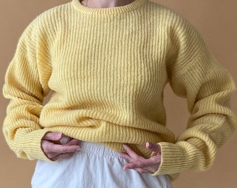 Yellow wool sweater | Etsy Yellow wool sweater | Etsy