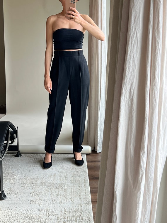 90s Versace Wool Trousers ~ Minimalist straight t… - image 1