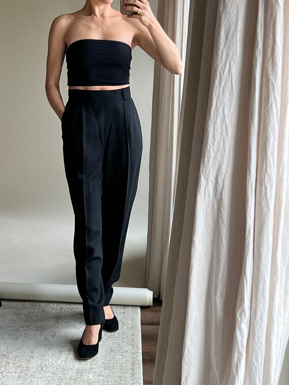 90s Versace Wool Trousers ~ Minimalist straight t… - image 2