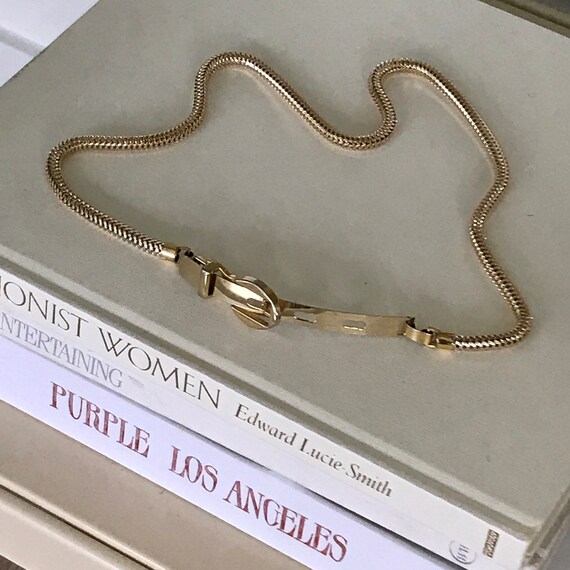Gold Snake Belt ~ Snake chain belt 1970s metal bel