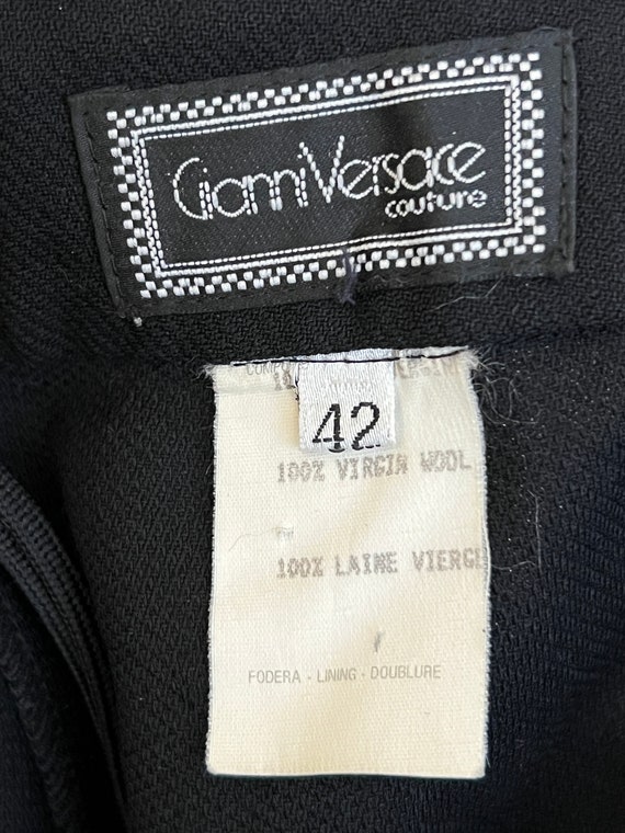 90s Versace Wool Trousers ~ Minimalist straight t… - image 10