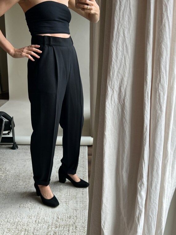 90s Versace Wool Trousers ~ Minimalist straight t… - image 6