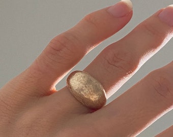 Bubble Dome Ring size 6 ~ 10k Solid Gold sculptural organic shape jewelry - 90's vintage