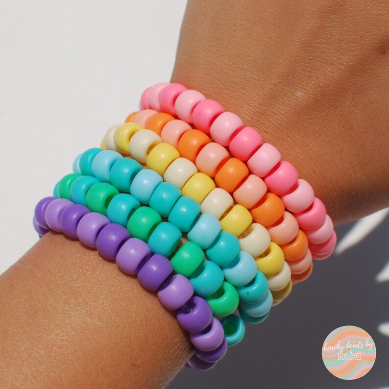 Personalized Custom Vsco Pony Bead Bracelets Custom Word Etsy