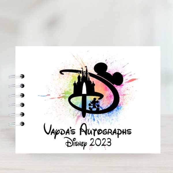 Disney Autograph Book, Mickey Mouse, Protective Covers, Disneyland Paris, Disney World Signature book, Disney Reveal, Photo Book/ Album - A5