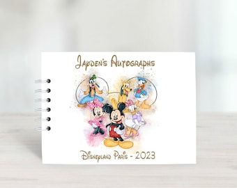 Disney Autograph Book, Mickey & Friends, Protective Covers, Disneyland Paris, Disney World, A5 Signature book, Disney Reveal, Photo Book