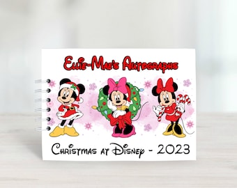 Personalised Disney Christmas Autograph Book with protective covers, Disneyland Paris, Disney World, signature book, Disney Holiday Reveal