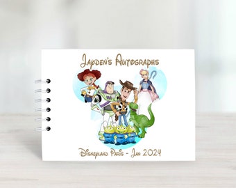Libro de autógrafos personalizado de Toy Story, Woody, Disney, fundas protectoras, Disneyland París, Disney World, libro de firmas, Disney Reveal - A5