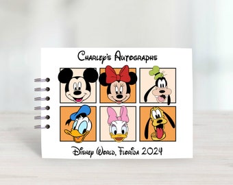 Mickey et ses amis personnalisés, livre d'autographes Disney, couvertures de protection, Disneyland Paris, Disney World, livre de signatures, Disney Reveal - A5