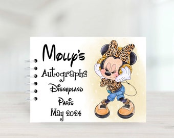 Disney Autogrammbuch, Minnie Maus, Schutzhüllen, Disneyland Paris, Disney World Signaturebook, Disney Reveal, Fotobuch/Album - A5