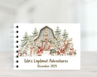 Personalised Lapland Autograph Book, Memory, Protective Covers, Christmas, Holiday Adenture, Santa Visit, Elves A5 Signature book