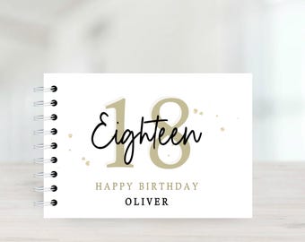 Personalised 13th, 16th, 18th, 21st, 30th, 40th, 50th, 60th, 70th, 80th, 90th, 100th Birthday Guest Book, Message Book, Guestbook, Scrapbook