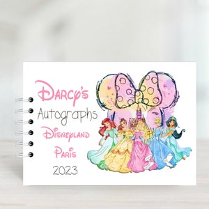 Personalised Princess, Disney Autograph Book, Protective Covers, Disneyland Paris, Disney World, Disney Reveal, Signature book - A5