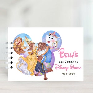 Personalised Beauty & the Beast Disney Autograph Book, Protective Covers, Disneyland Paris, Disney World, Disney Reveal, A5 Signature book