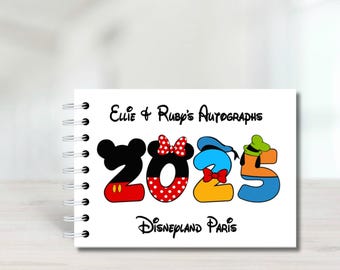 Disney Autogrammbuch, 2025, Micky Maus, Goofy, Pluto, Schutzhüllen, Disneyland Paris, Disney World, Signature/ Fotobuch - A5