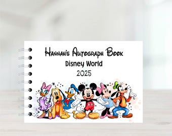 Personalisiertes Disney-Autogrammbuch, Mickey & Freunde, Schutzhülle, Disneyland Paris, Disney World, A5-Autogrammbuch, Fotobuch/Album