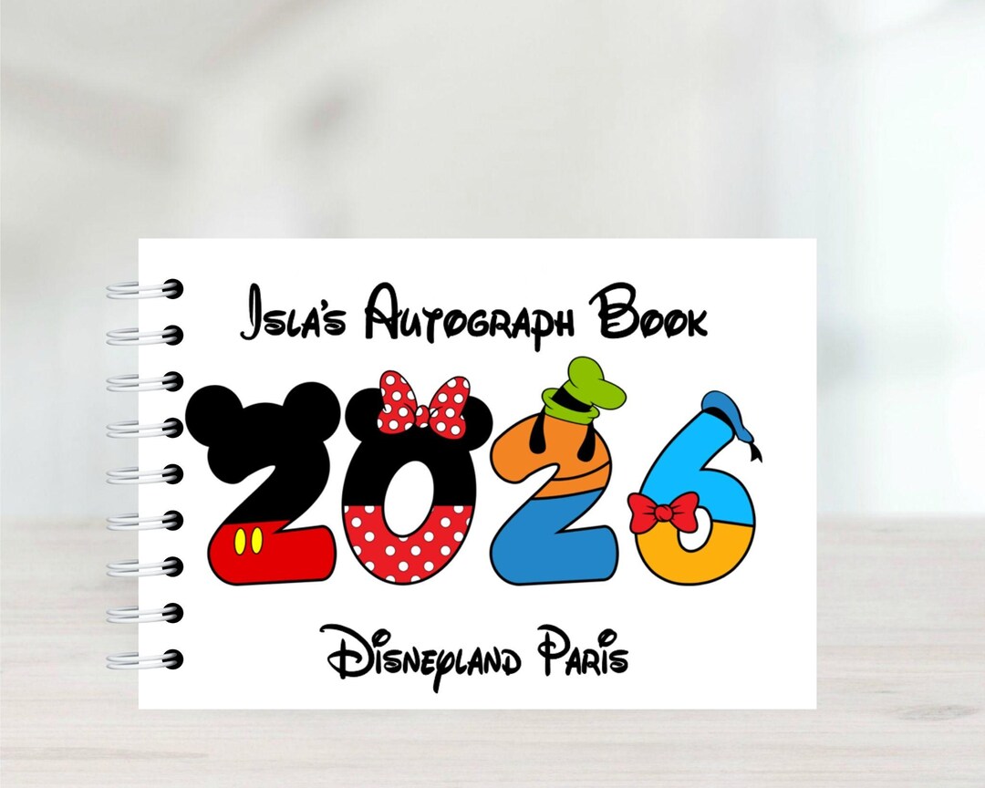 Disney Autograph Book, 2026 Mickey Mouse, Goofy, Pluto, Protective