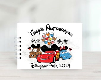 Libro de autógrafos de Rayo McQueen con cubiertas protectoras, Disneyland París, Disney World, libro de firmas de viajes a Disney, A5