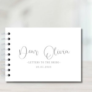 Libro de recuerdos de Cartas a la novia, álbum de recortes, despedida de soltera, libro de visitas, libro de fotos, álbum de regalo de bodas, novia del equipo, regalo de novia