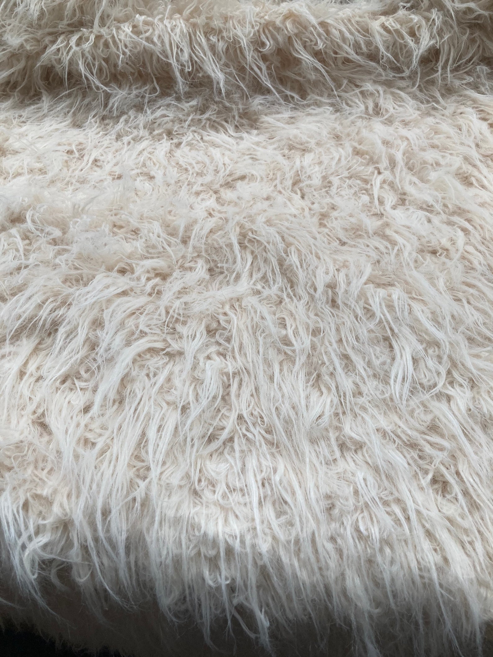 Cream Mongolian faux fur fabric faux fur craft and sewing | Etsy