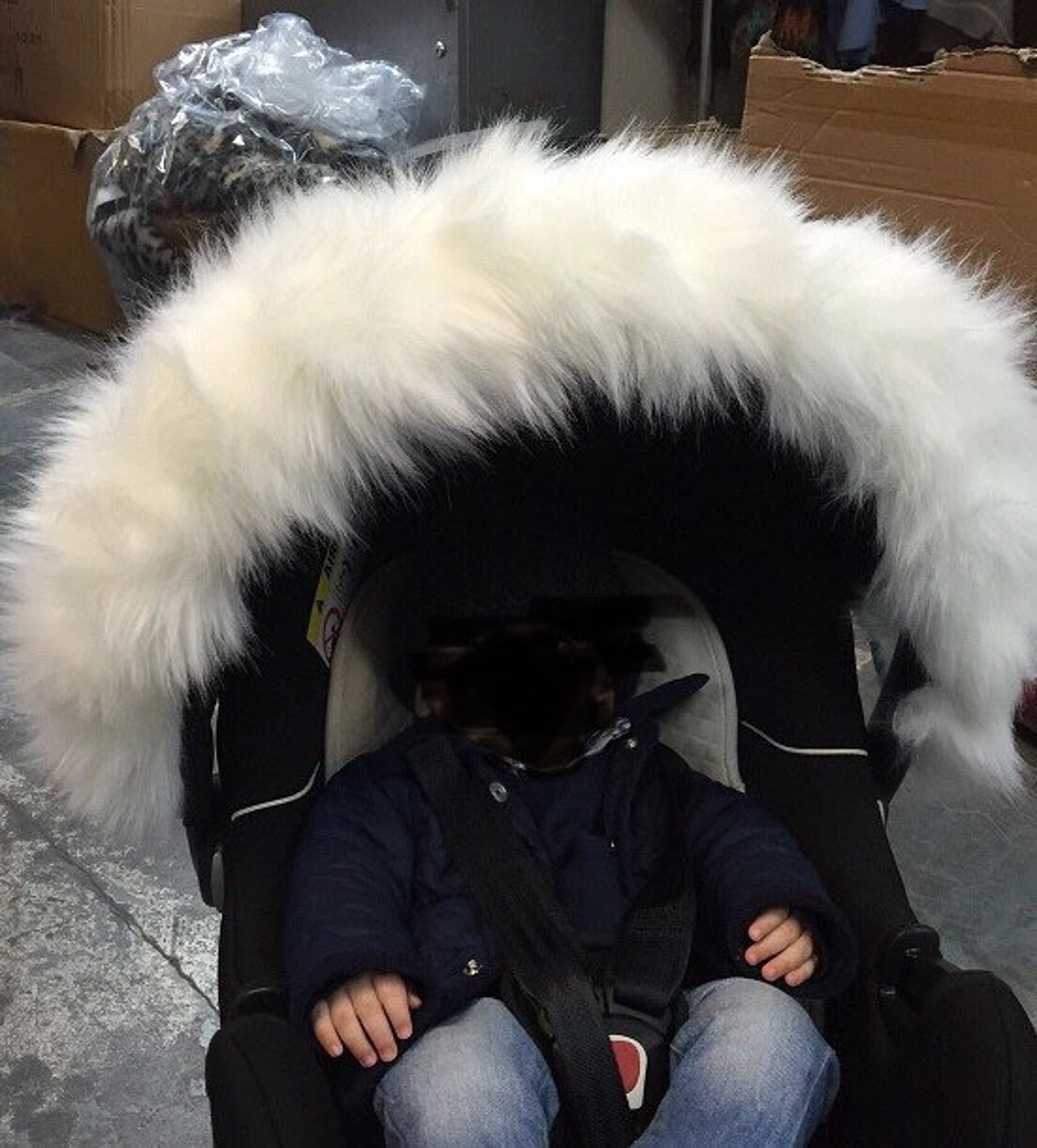 Pram hood trim faux fur Etsy