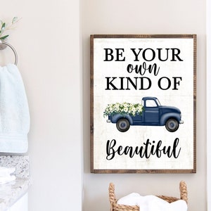 DOWNLOAD DIGITALE/Sii il tuo tipo di bello/Navy BLU Camion d'epoca/arredo bagno/arredamento casale/decorazioni per fattorie/decorazioni rustiche