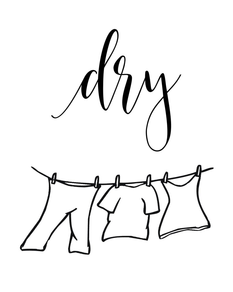 DIGITAL DOWNLOAD/Laundry Room B&W Wash Dry Fold | Etsy