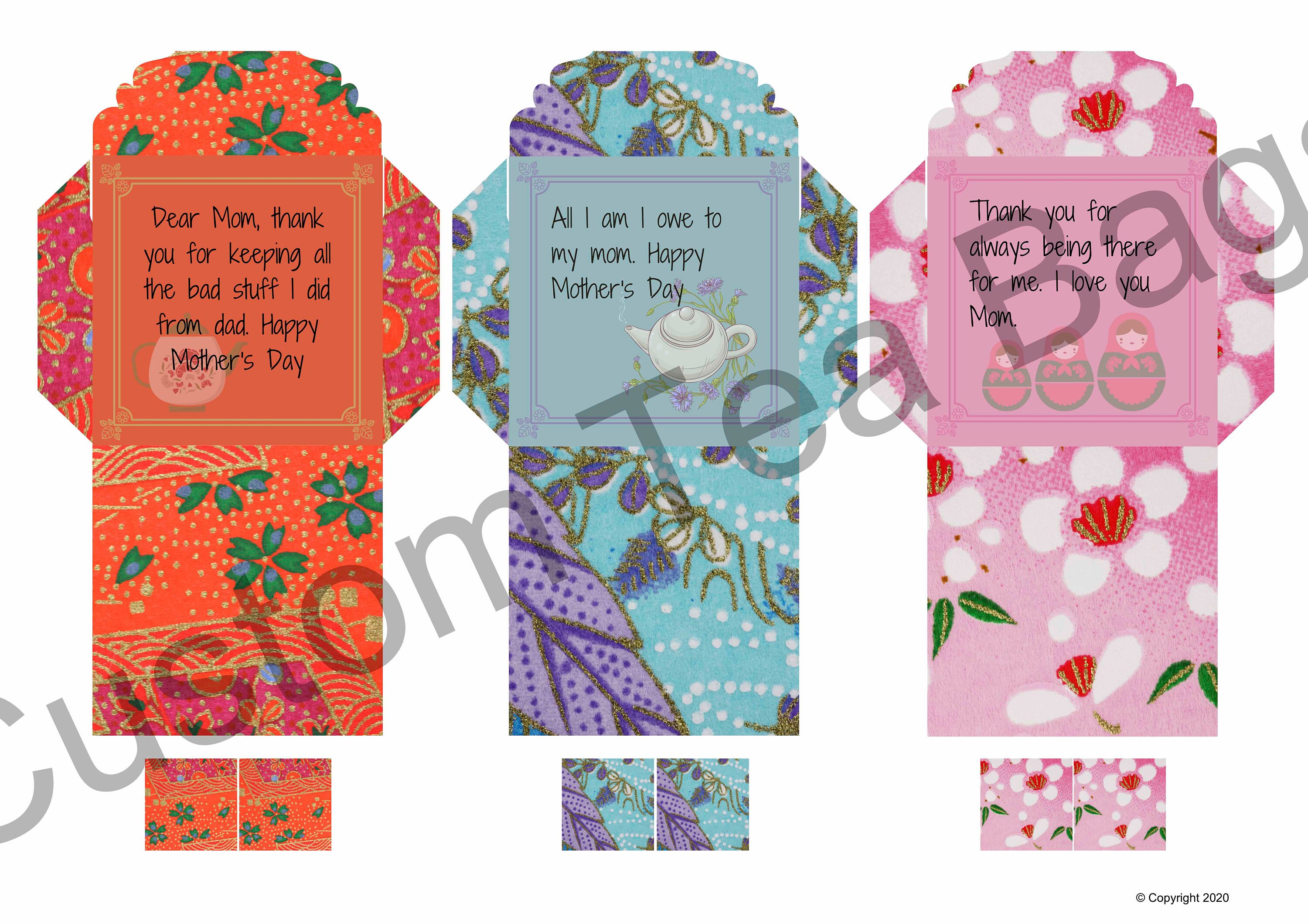 Instant Download Mother's Day Tea Bag Envelopes Etsy