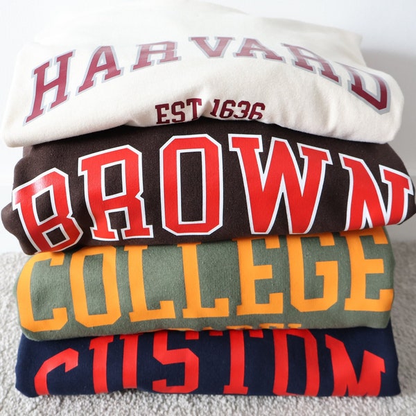 Create Your Own Custom College Sweatshirt/ Hoodie | Personalised printed apparel with a vintage, retro vibe