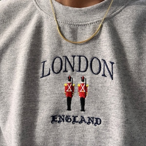 London Embroidered Sweatshirt/ Hoodie | Customisable, vintage unisex crewneck sweater
