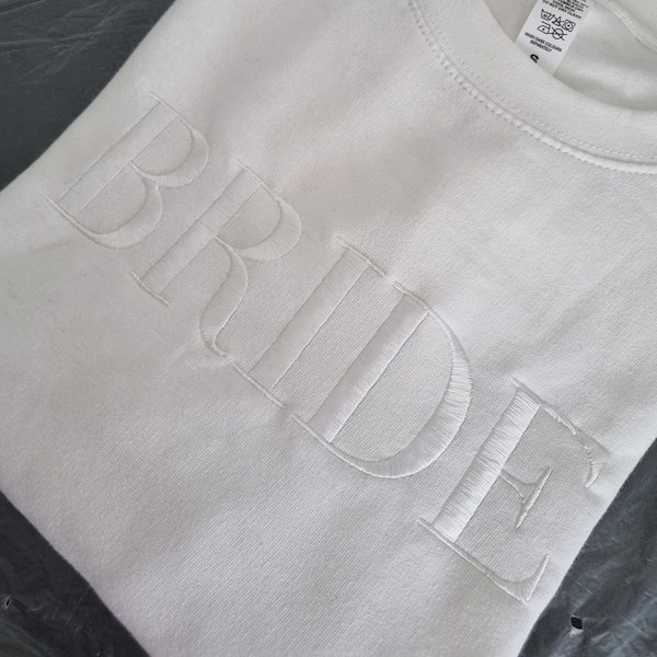 Bride embroidered sweatshirt, Wedding gift, bridal wear, custom personalised sweatshirt