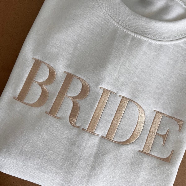 Personalised Bride Embroidered Sweatshirt | Bridal wear attire custom wedding gift