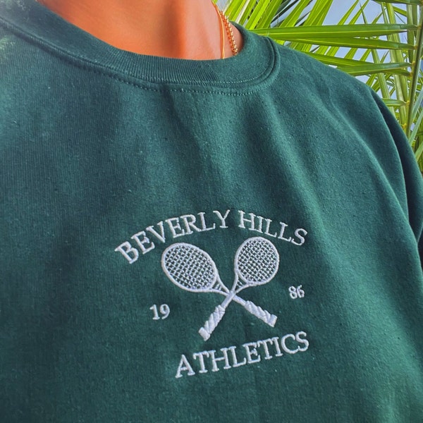 Sweat-shirt/sweat à capuche personnalisé Beverly Hills Athletics | Pull ras du cou unisexe brodé personnalisé et vintage