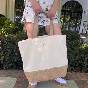 Personalisierte Tragetasche | Große Shopper-Tasche | Jutebeutel | Personalisierte Einkaufstasche Buchtasche | Individuell bedruckte Tasche | Strandtasche | Canvas Tasche
