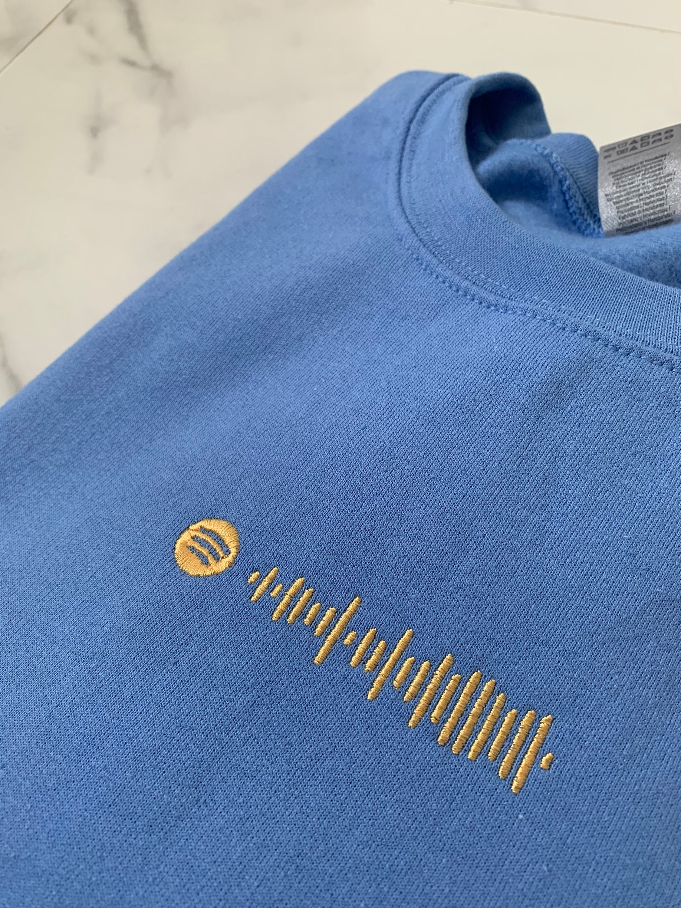 Spotify code custom embroidered crew neck sweatshirt unisex | Etsy