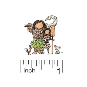 IMPRESIÓN, Moana, Maui, Hei Hei, Pua, Pintura de acuarela