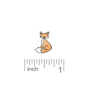 PRINT, Fox, Watercolor Painting, Faceless Art, Wall Art, Desk Art, Tiny Art, Tiny Fox