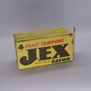 Jex soaped scouring pad in retro packaging with original content, vintage household items scourer image 1