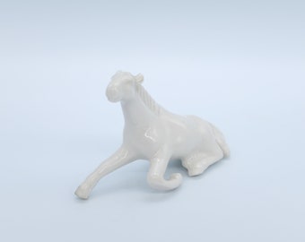 antique little horse figurine, ceramic horse figure, handmade in Italy, horselover gift