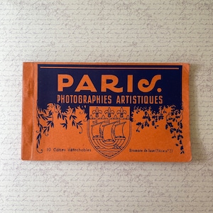 Folleto de postales francesas antiguas, recuerdos de viajes retro, efímeras de viajes, diario y álbum de recortes, juego de 10 postales de París, recuerdos de los años 30