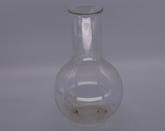 Antique chemistry lab glass set wash bottle, funnel and measuring cup, retro lab decor, vintage chemist decoration glas bottle
