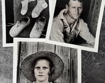 Set of 3 Vintage Walker Evans Reproduction Photographs, Great Depression Era 1930s, Documentary Photography Rural America Collectible Prints