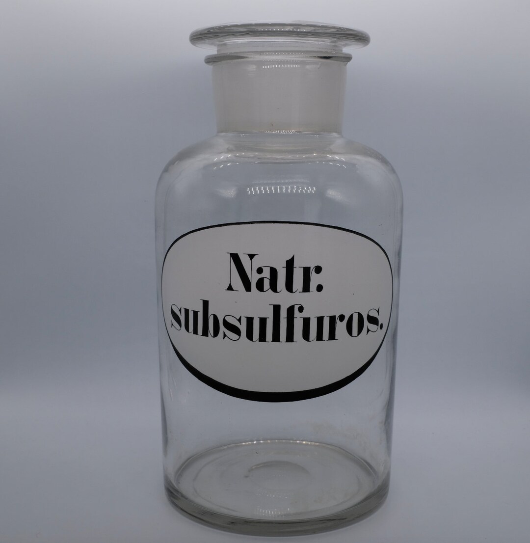 Vintage Pharmacy Display Bottle, Chemistry Lab Storage Jar Container