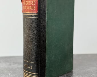 Vintage 1960 “Der Grosse Brockhaus Atlas” – German World Atlas with Maps, Mid-Century Cartography Book Geography, History & Economy