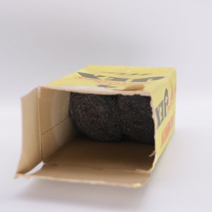 Jex soaped scouring pad in retro packaging with original content, vintage household items scourer image 3
