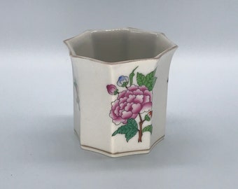 Vintage floral cup, retro coffee mug, antique flower design ceramics