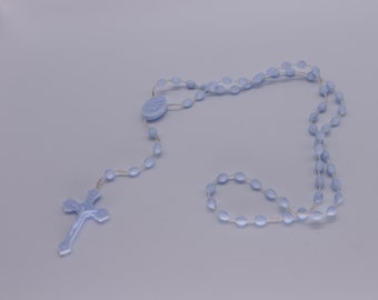 kitsch rosary - blue prayer beads