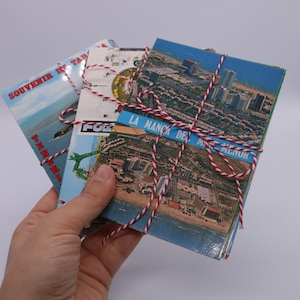 vintage postcards set, random selection of 10 retro postcards blank or with post stamp from holiday destinations, 50s-90s, travel ephemera